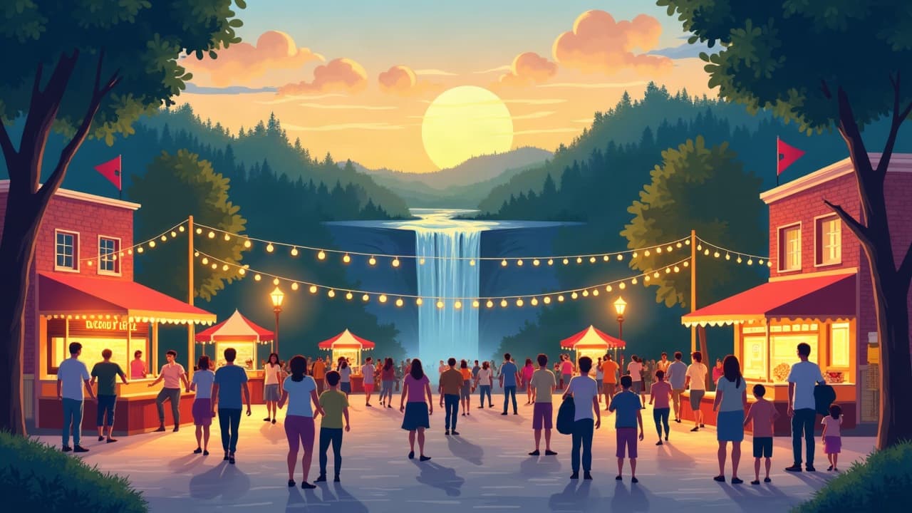 Editorial illustration: Family Weekend Guide: Fun Activities in Cookeville, TN