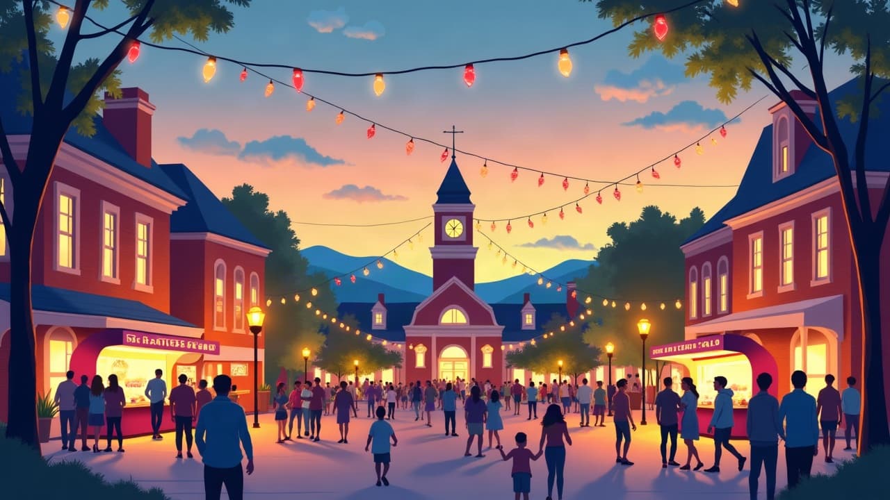 Editorial illustration: Family Weekend Guide: Fun Activities in Cookeville, TN
